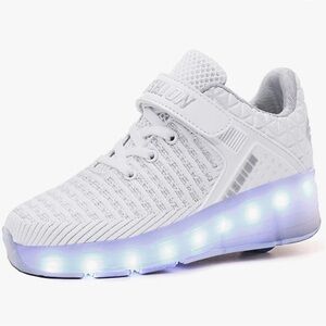 Kids LED Roller Skate Shoes with Single Wheel Size 4